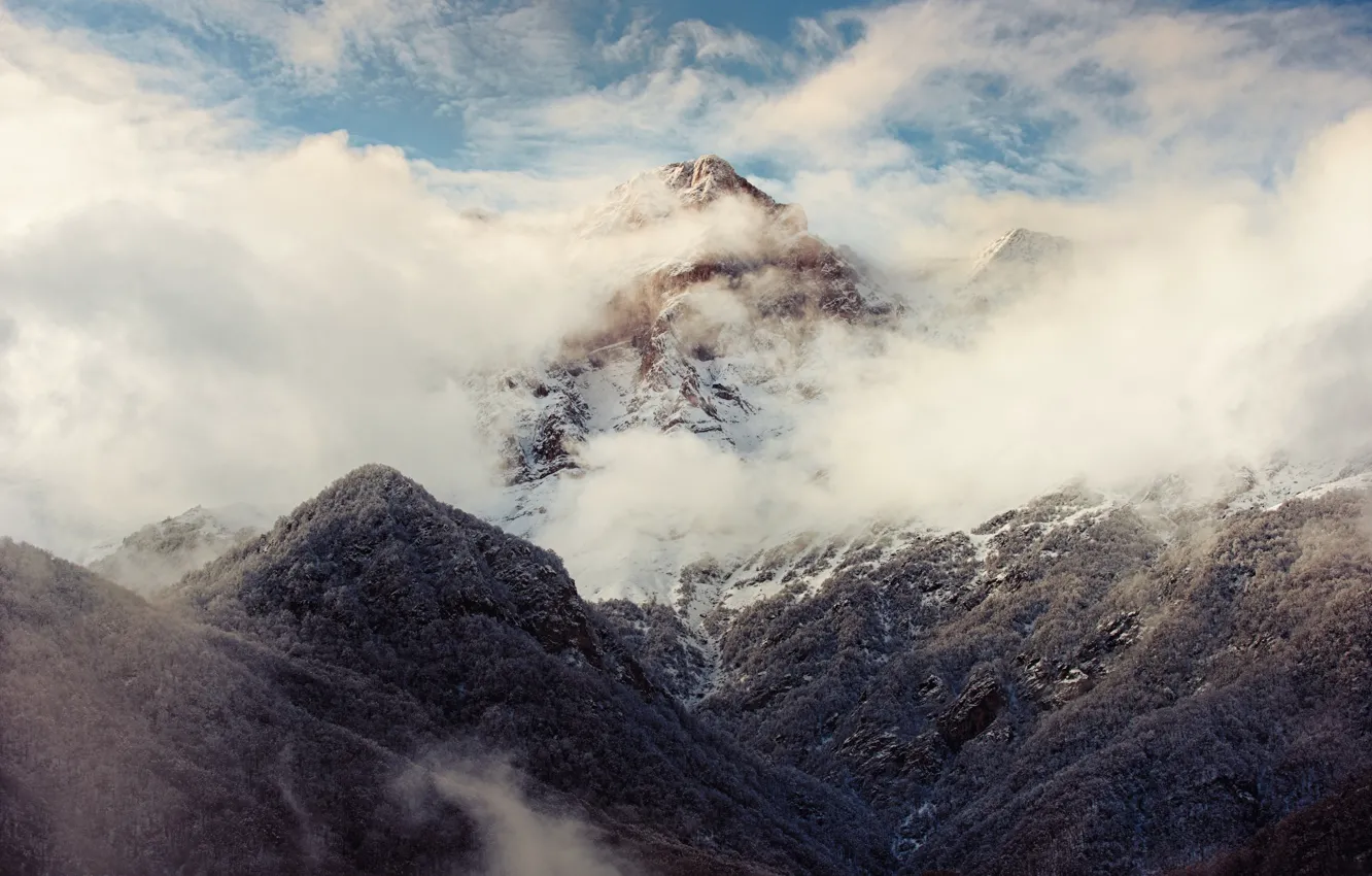Photo wallpaper clouds, mountains, Armenia, Khustup