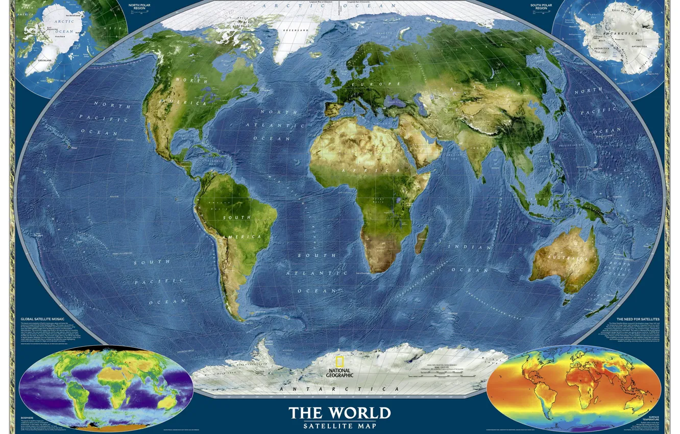 Photo wallpaper the ocean, the world, map, continents, geography, the world. satellite map