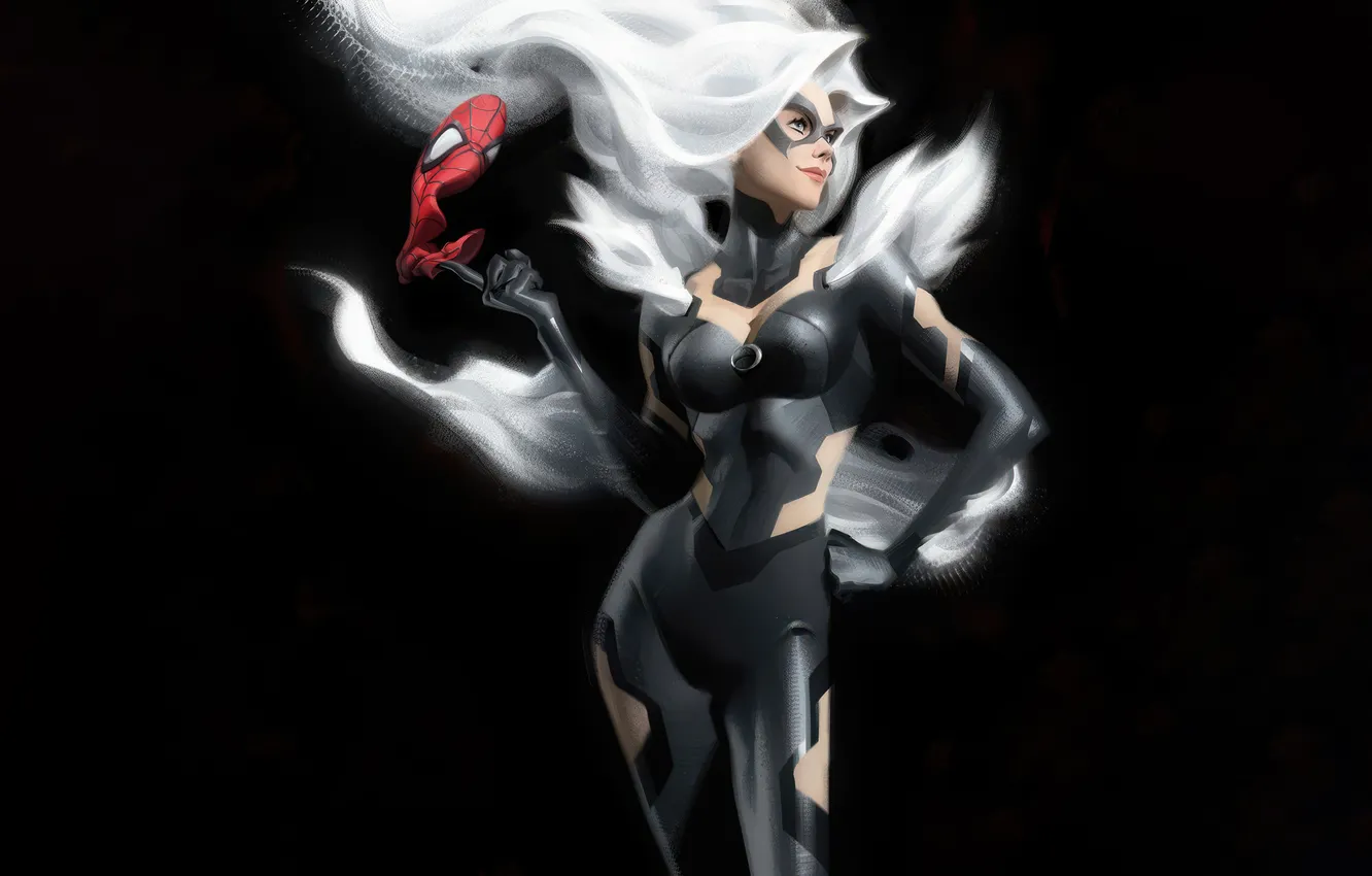 Photo wallpaper black, cat, Marvel