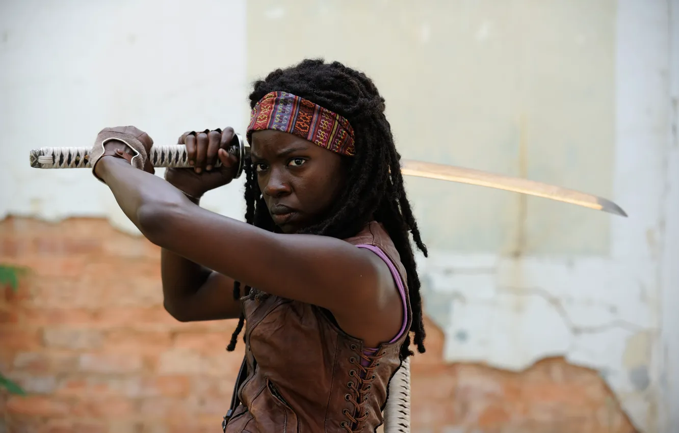 Photo wallpaper The Walking Dead, The walking dead, Michonne, Danai Gurira, Season 3