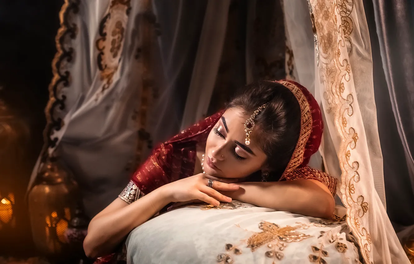 Photo wallpaper decoration, hair, outfit, East, Pipkin Oksana