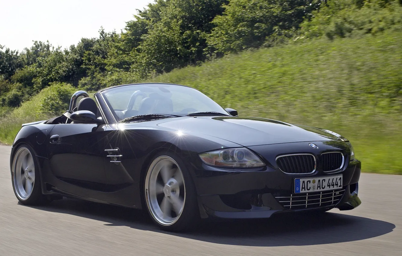 Photo wallpaper road, black, convertible, German, Z4 M Roadster AC Schnitzer ACS4 Sport