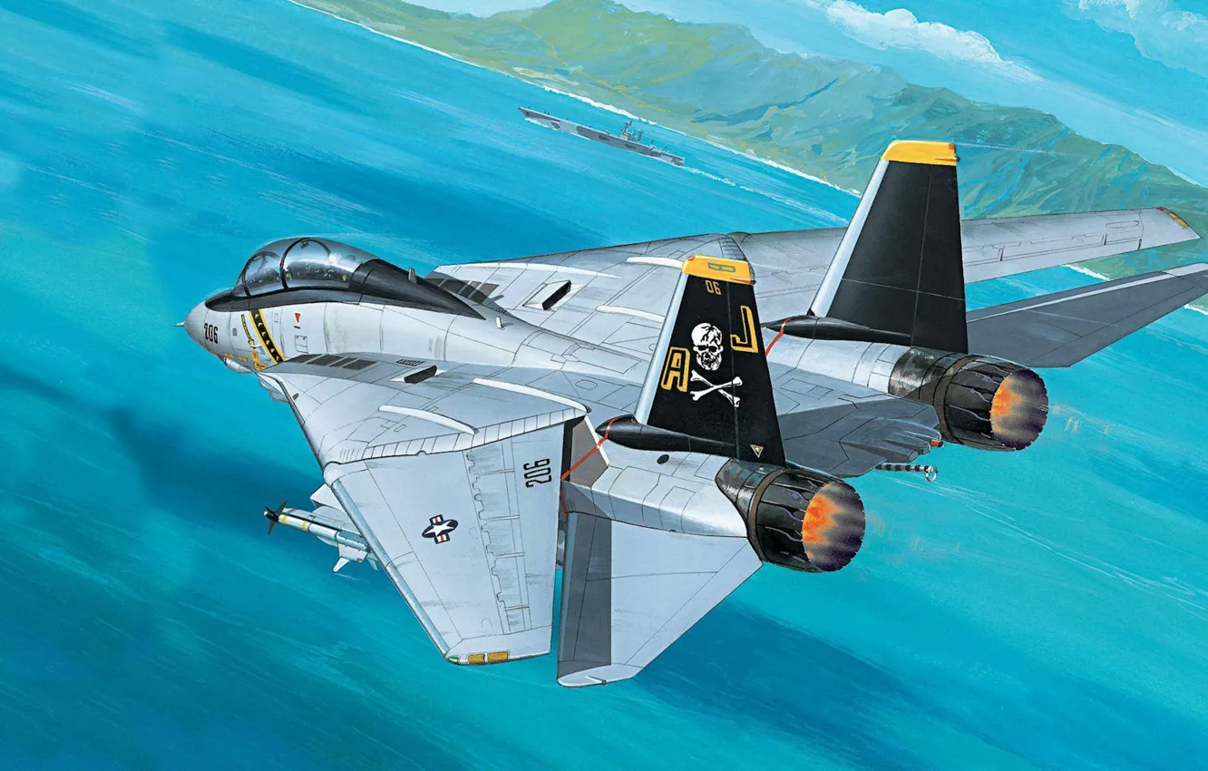 Photo wallpaper jet, fighter-bomber, Tomcat, F-14, the fourth generation, double, interceptor, Grumman Aircraft Engineering Corporation