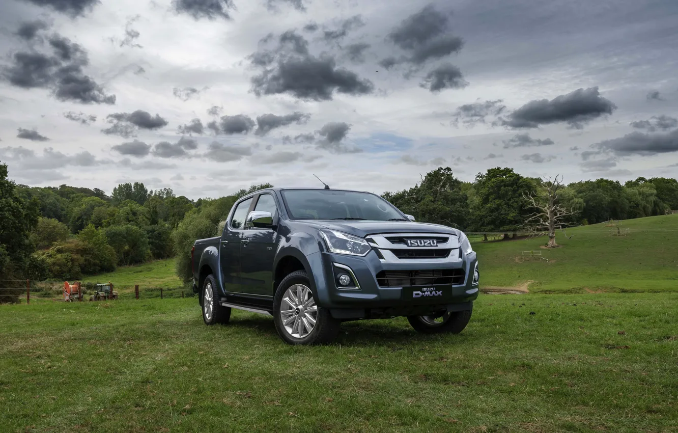 Photo wallpaper field, grass, pickup, 2018, Isuzu, Yukon, 2017, d-max