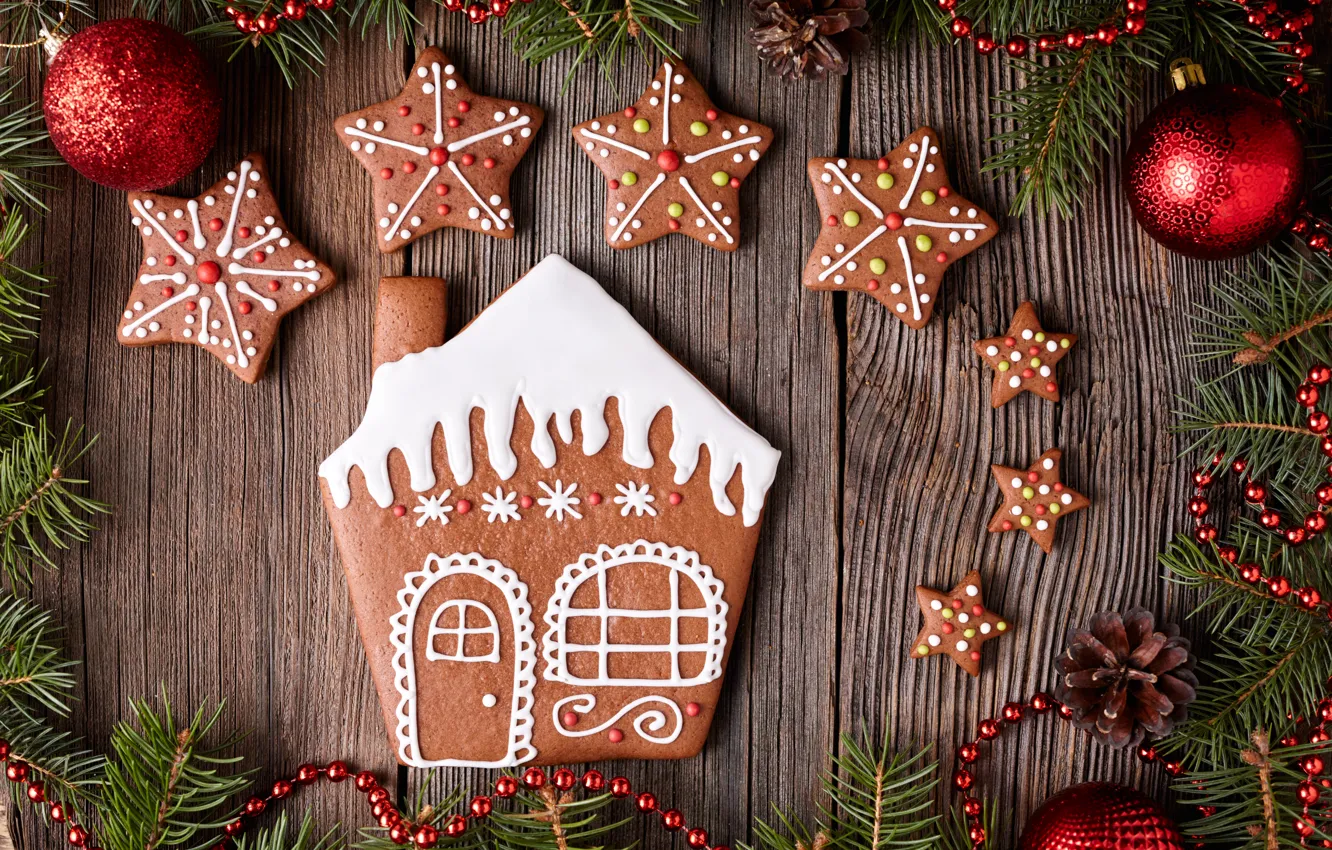 Photo wallpaper new year, cookies, Christmas, Christmas, cakes, sweet, Xmas, glaze