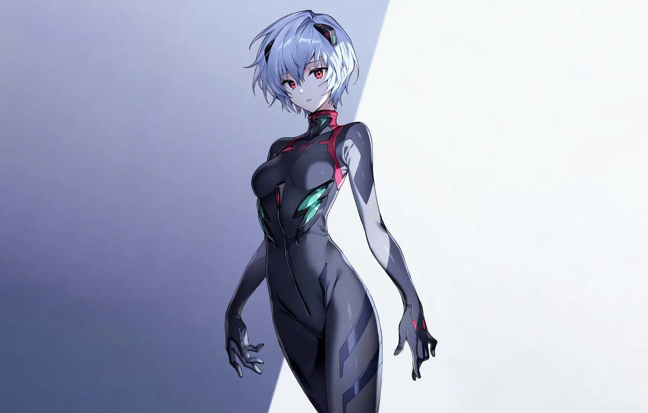 Photo wallpaper girl, sexy, Neon Genesis Evangelion, bodysuit, sexy girl, anime, Ayanami Rei, beautiful