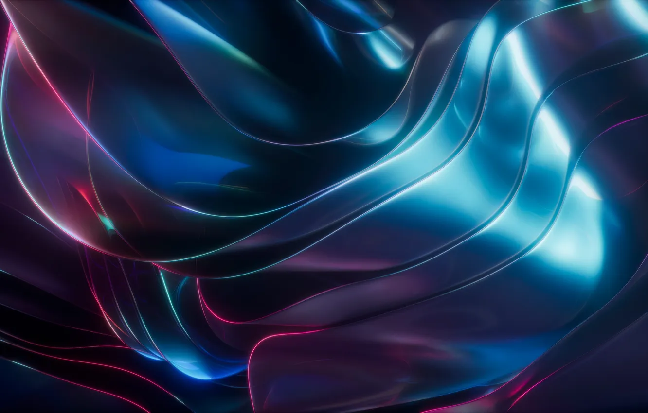 Photo wallpaper wave, blue, modern, abstract, the reflection, blue, modern, abstract