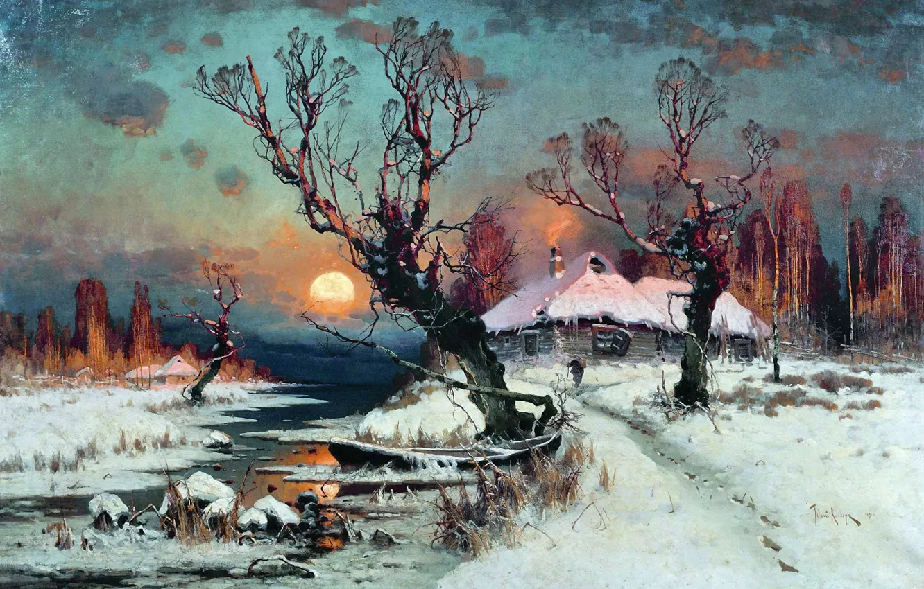 Photo wallpaper 1891, Juli Clover, Sunset in winter