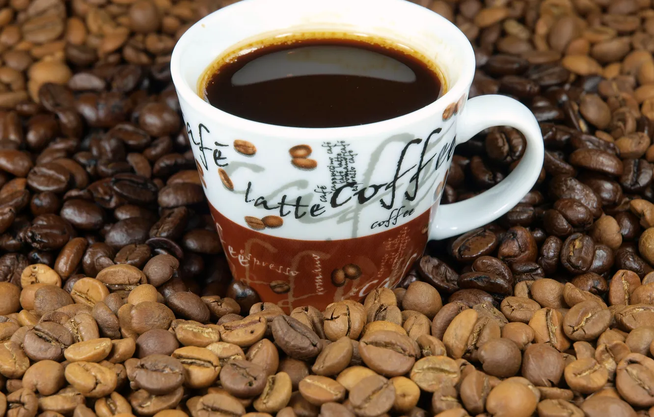 Photo wallpaper coffee, mug, drink, coffee, hot