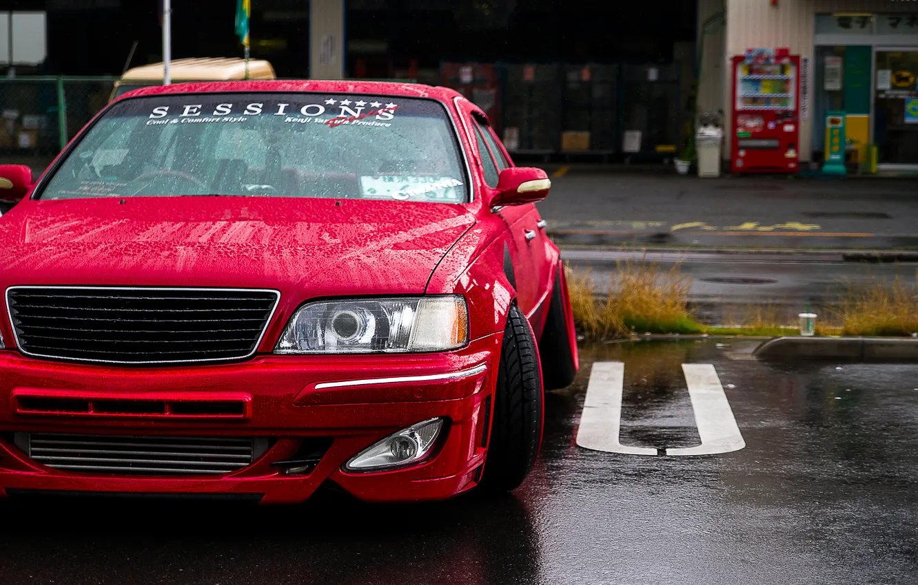 Photo wallpaper wet, Lexus, tuning, luxury, stance, VIP, red. Lexus