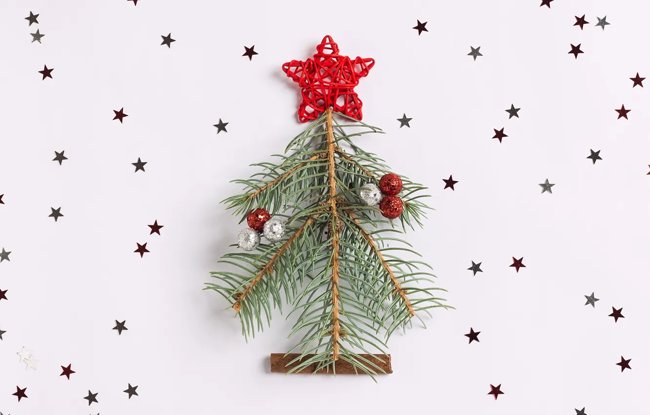 Photo wallpaper decoration, tree, New Year, Christmas, happy, Christmas, wood, tree