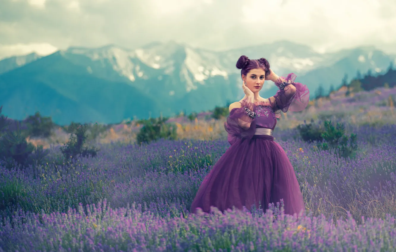 Photo wallpaper look, girl, face, portrait, makeup, dress, Tanya Markova