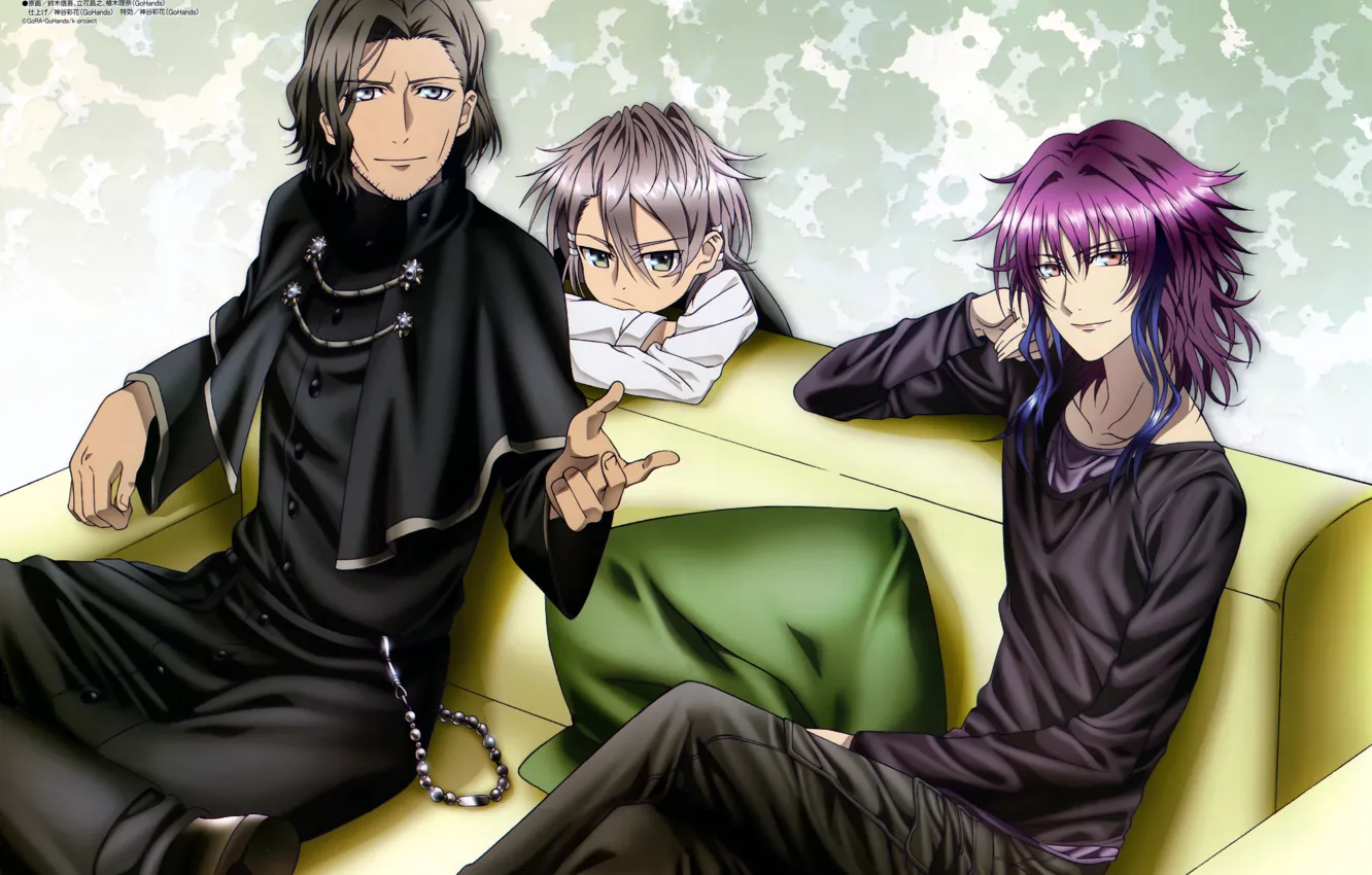 Photo wallpaper sofa, pillow, boy, three, the priest, K projeck, tenkei iwafune, is travel mishakuji