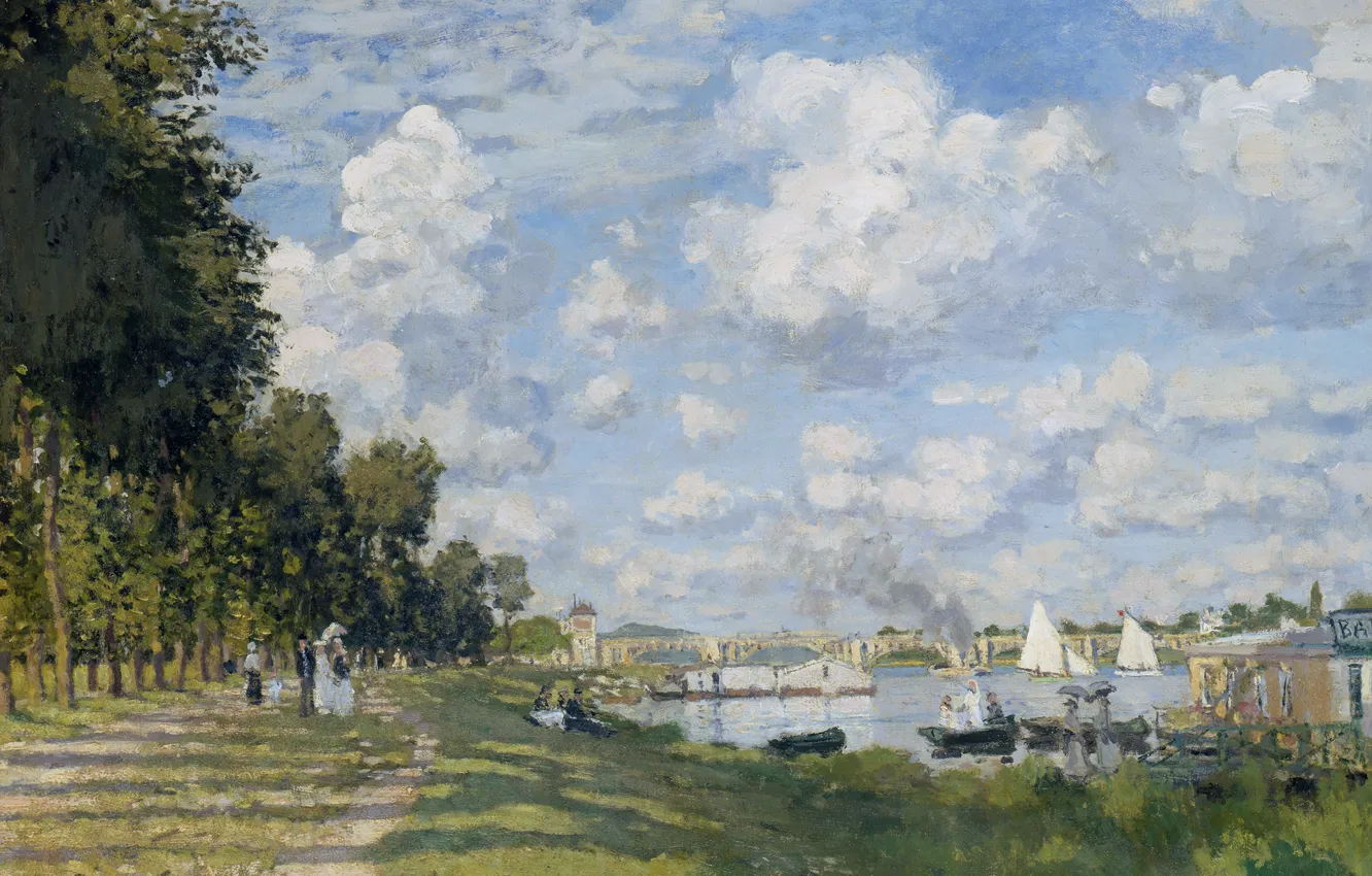 Photo wallpaper landscape, picture, Claude Monet, The Basin at Argenteuil