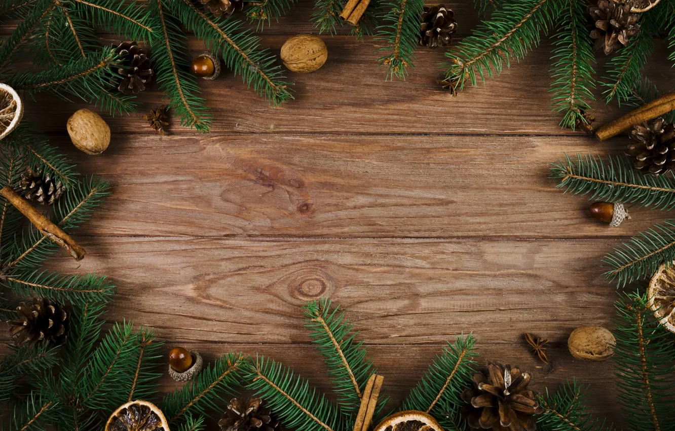 Photo wallpaper tree, New Year, Christmas, Christmas, bumps, wood, New Year, decoration