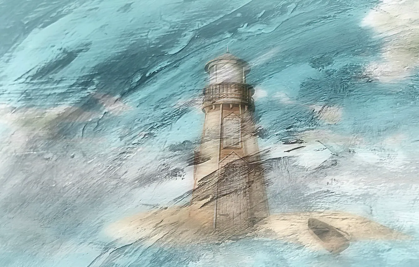 Photo wallpaper background, lighthouse, color