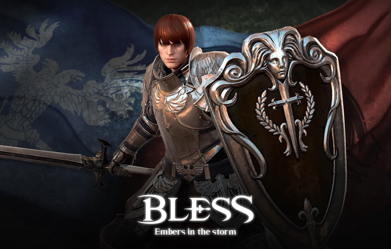 Photo wallpaper sword, game, armor, Microsoft Windows, ken, blade, MMORPG, shield