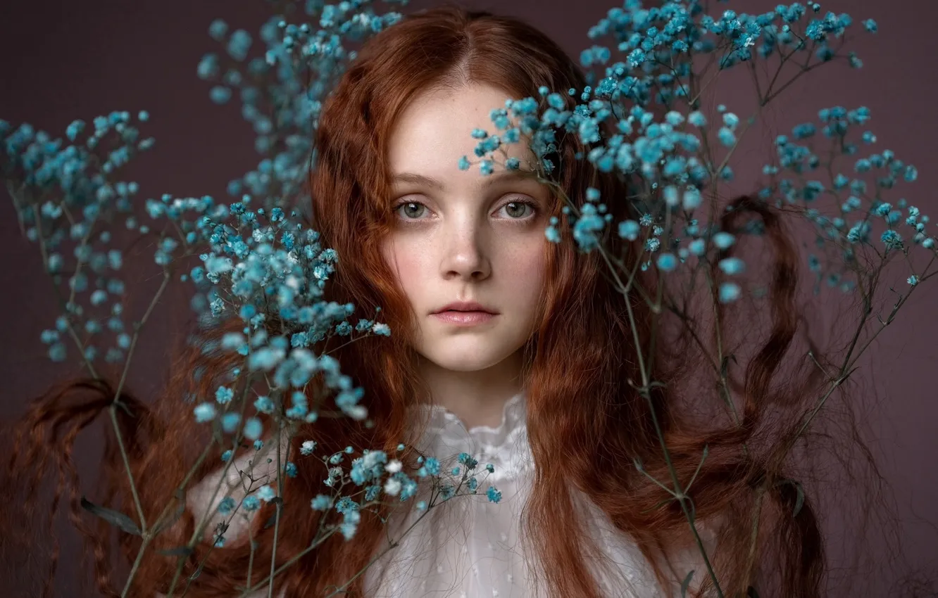 Photo wallpaper portrait, freckles, Alexander Kurennoy