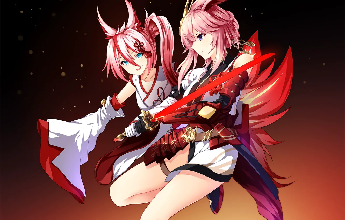 Photo wallpaper girl, sword, art, benghuai xueyuan