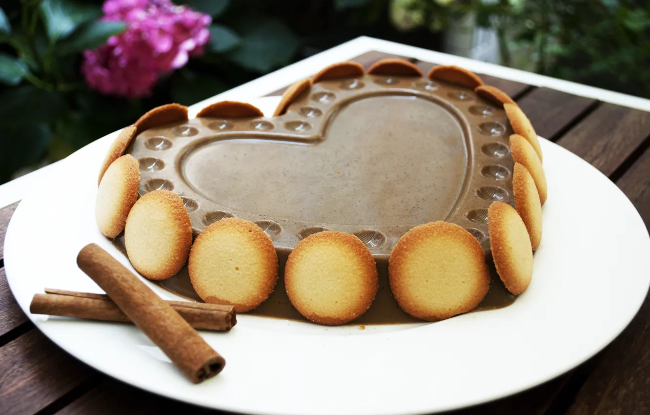 Photo wallpaper love, holiday, heart, food, chocolate, cake, love, cake