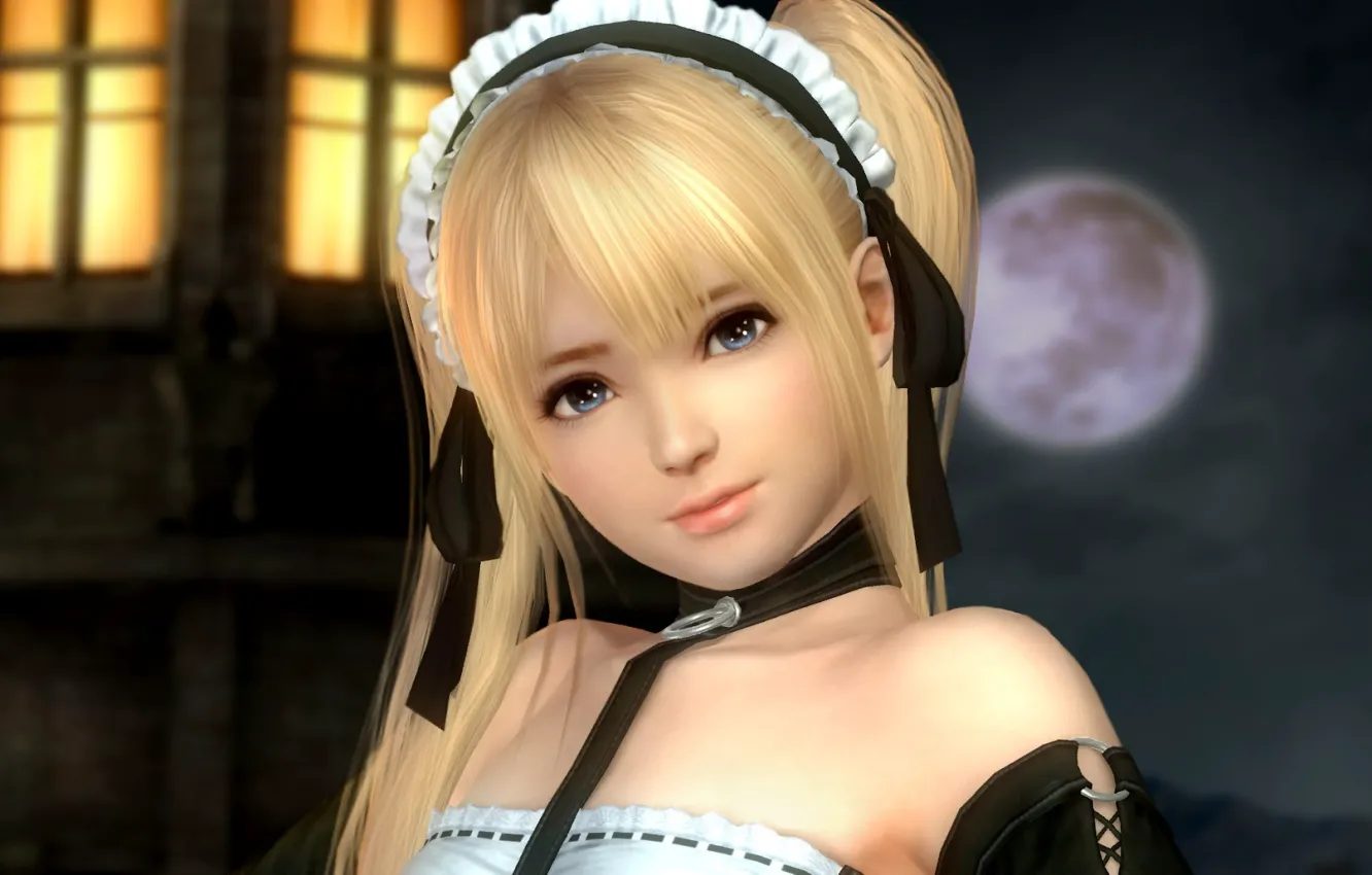 Photo wallpaper girl, dead or alive, long hair, smile, blue eyes, beautiful, pretty, DOA