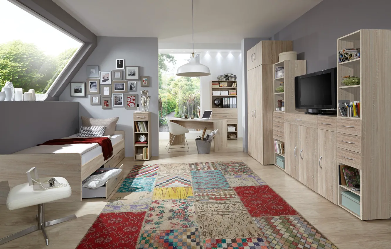 Photo wallpaper design, interior, living room