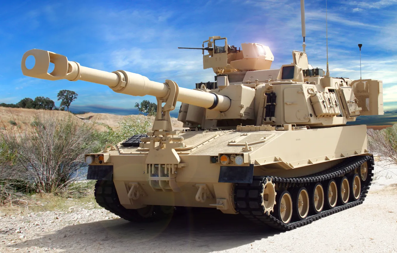Photo wallpaper American, self-propelled, howitzer, &quot;Paladin&quot;, M109A6