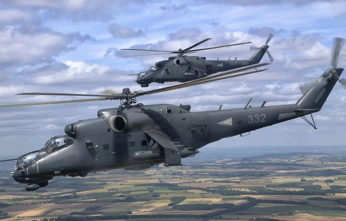 Photo wallpaper USSR, Russia, Hungary, Mi-24P, attack helicopter, Li Lao, Mi-24P Hind-F