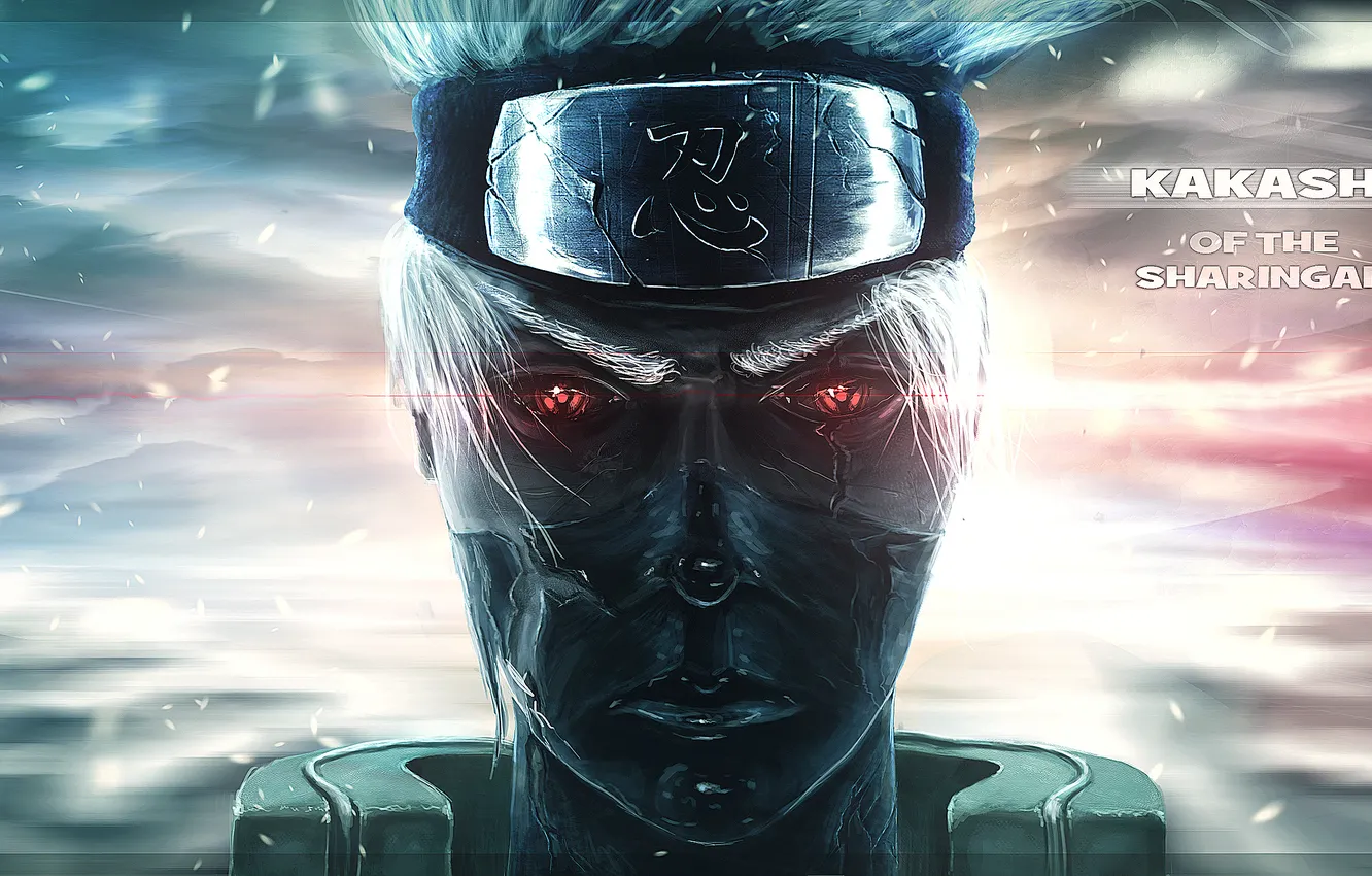 Photo wallpaper eyes, face, guy, Naruto, Naruto, bandana, sharingan, Kakashi