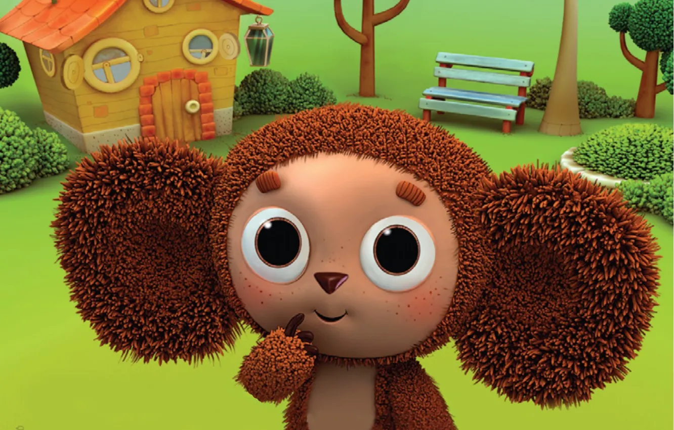 Photo wallpaper cartoon, Cheburashka, children's