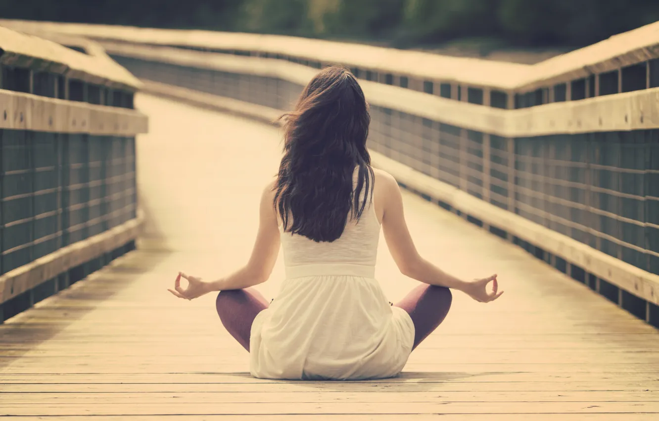 Photo wallpaper girl, calm, meditation