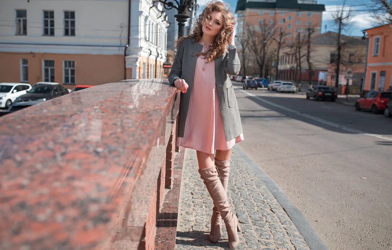 Photo wallpaper girl, sexy, Wallpaper, sweetheart, model, bright, watch, boots