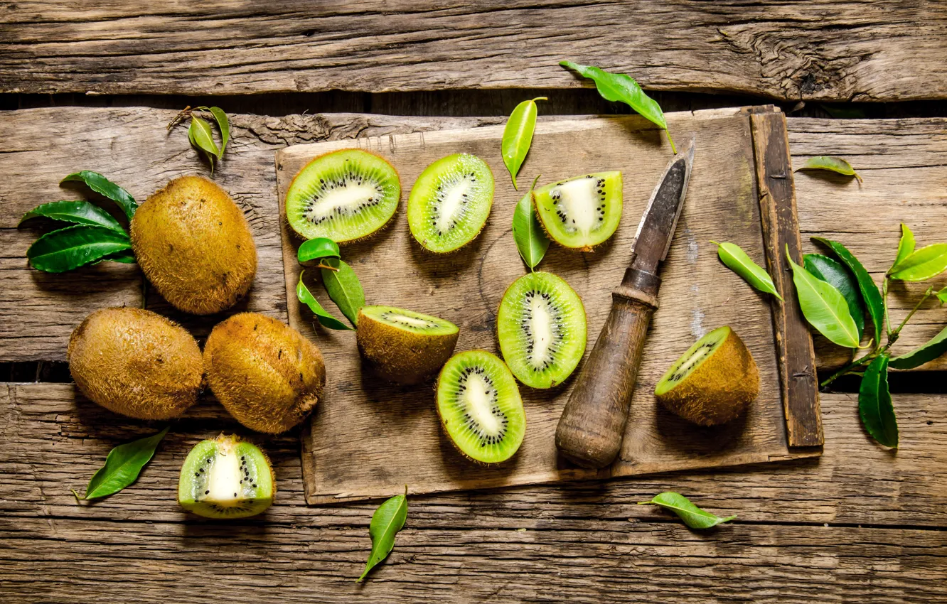 Photo wallpaper food, kiwi, knife, fruit, fruit, kiwi, cutting Board