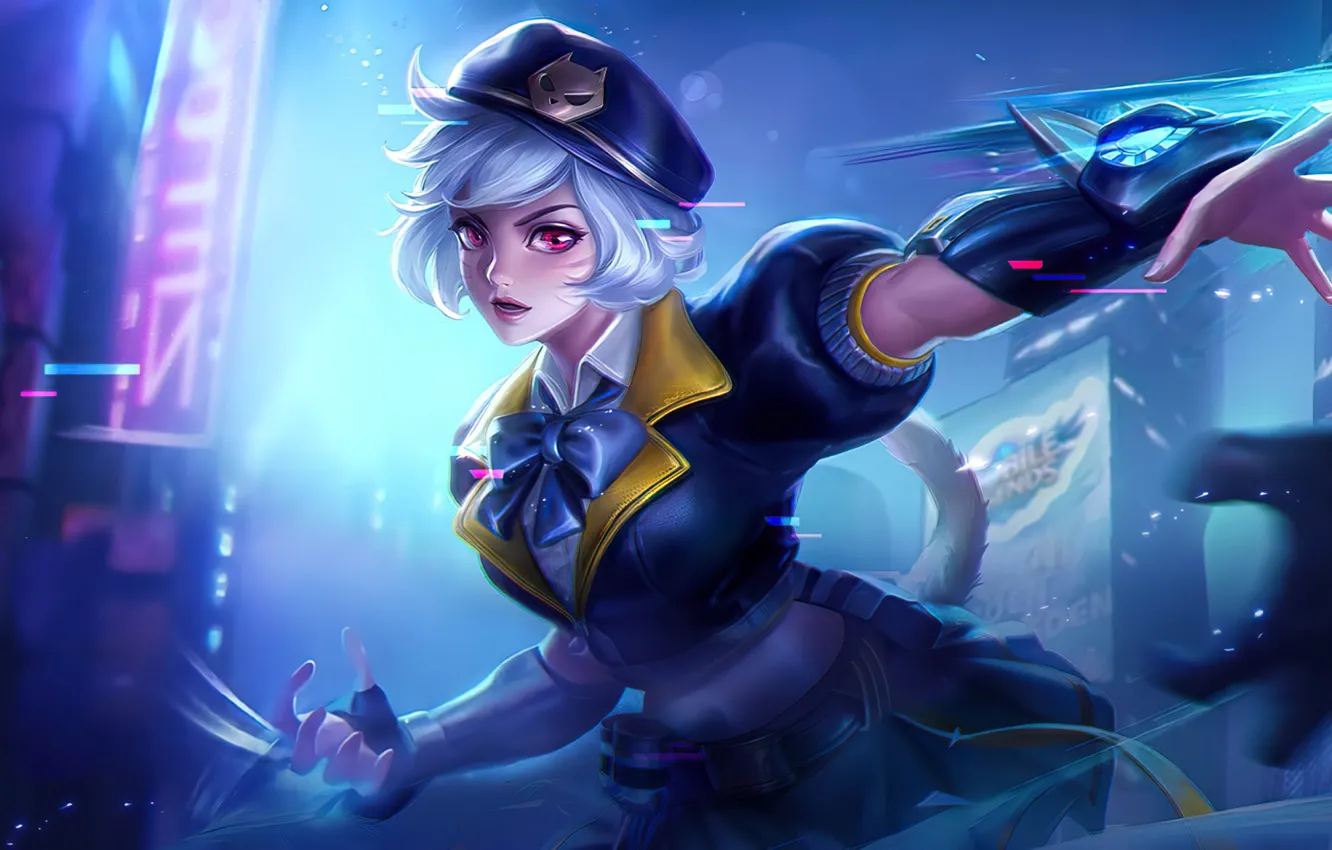 Photo wallpaper girl, light, bow, Mobile Legends: Bang Bang