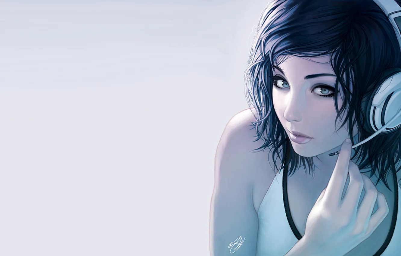 Photo wallpaper figure, headphones, microphone