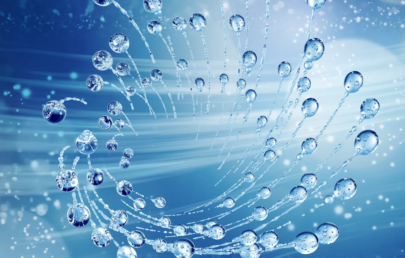Photo wallpaper water, drops, splash, water, Illustration, detailed
