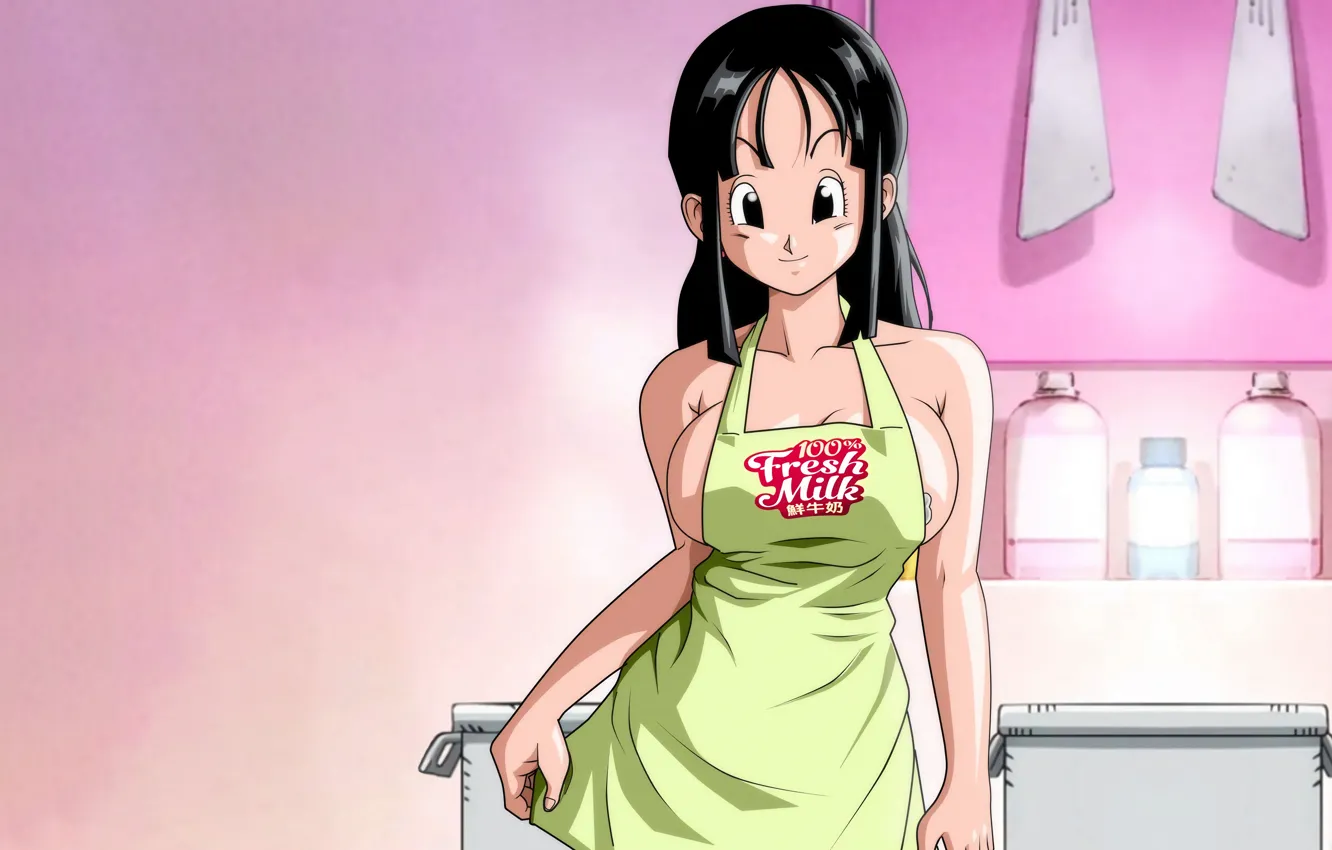 Photo wallpaper girl, sexy, cleavage, long hair, boobs, anime, beautiful, pretty