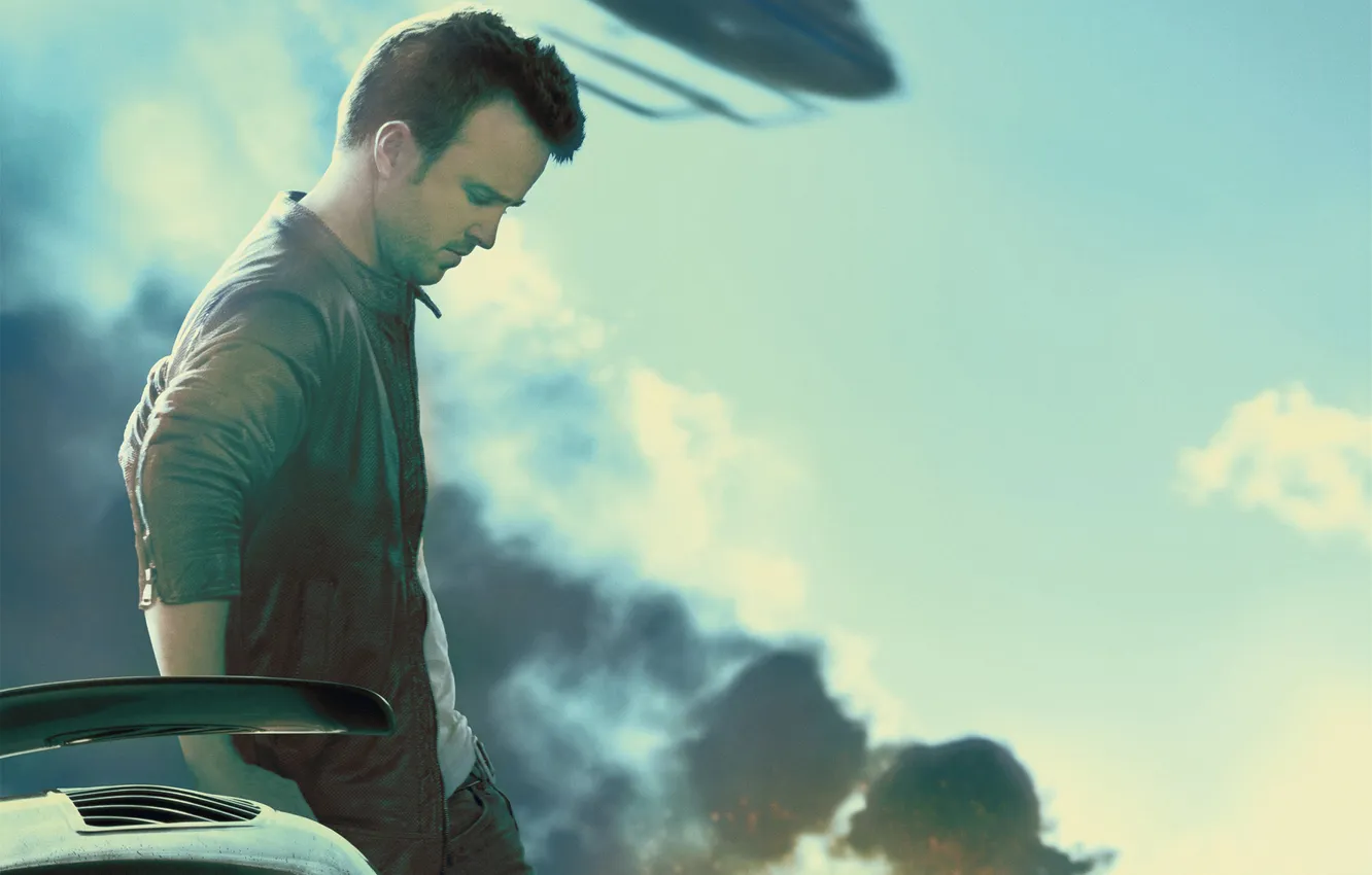 Photo wallpaper smoke, helicopter, poster, Need for Speed, racer, Aaron Paul, Aaron Paul, tobey marshall