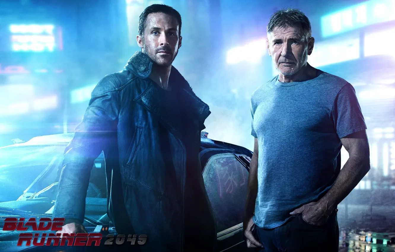 Photo wallpaper fiction, Harrison Ford, Harrison Ford, Ryan Gosling, Ryan Gosling, Blade runner 2049, Blade Runner 2049