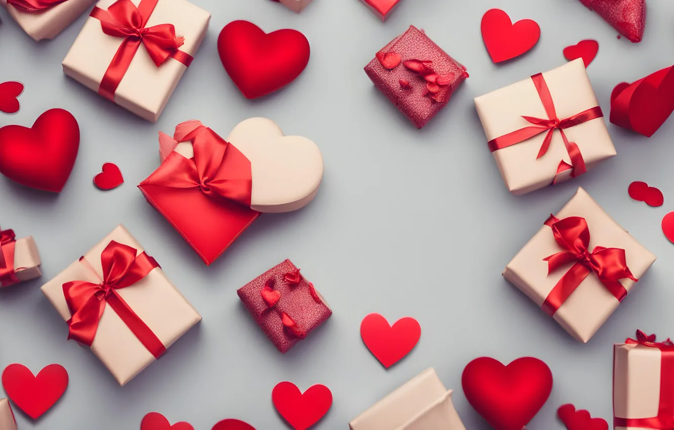 Photo wallpaper love, gift, romance, heart, love, Valentine's day, romantic, hearts