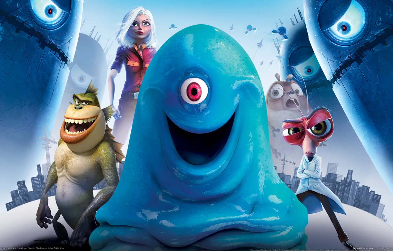 Photo wallpaper Monsters vs aliens, Monsters vs. Aliens