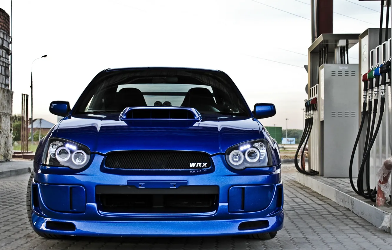 Photo wallpaper dressing, is, sedan, subaru, blue, metallic, wrx, impreza