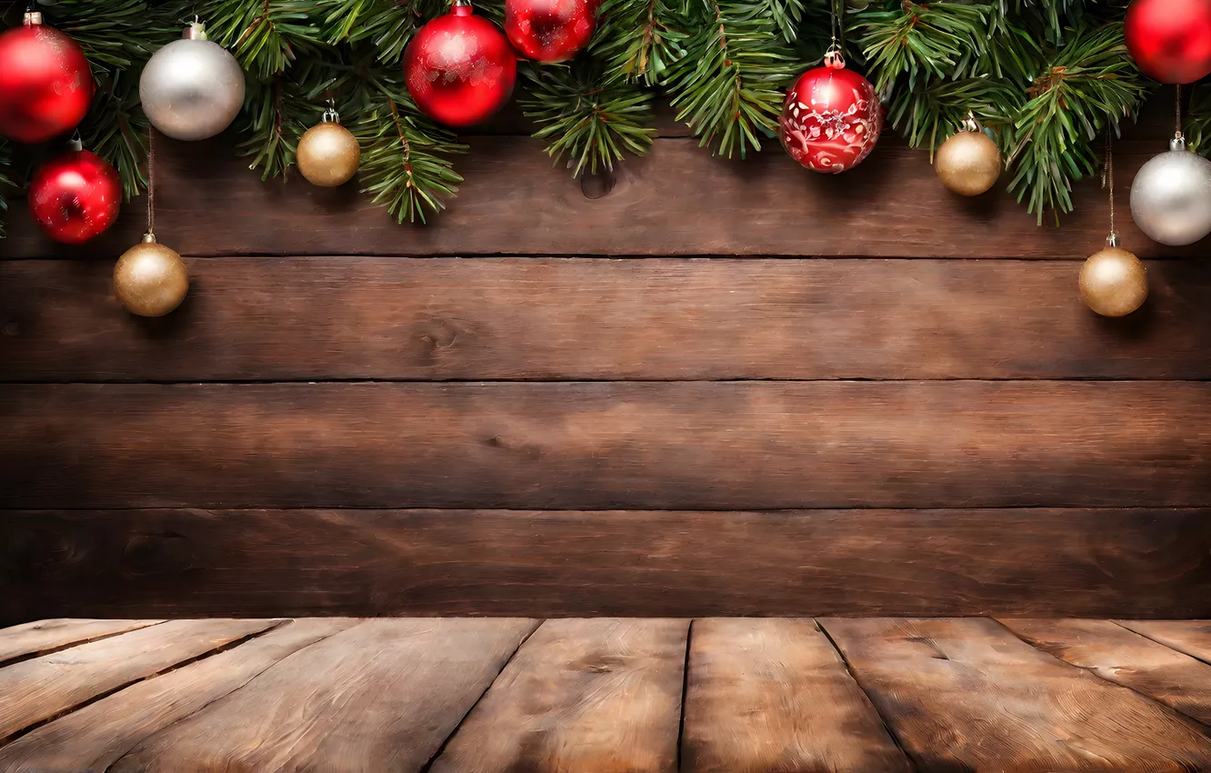 Photo wallpaper decoration, background, balls, new year, Christmas, Christmas, balls, background