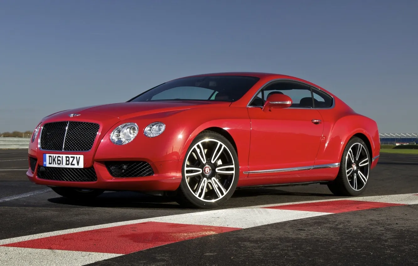 Photo wallpaper red, markup, continental, bentley, the front, Bentley, continental, the curb
