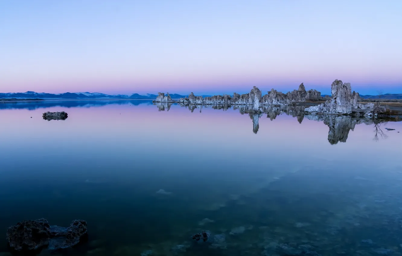 Photo wallpaper sea, landscape, night, rocks