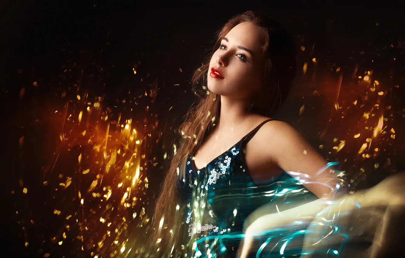 Photo wallpaper look, portrait, makeup, sponge