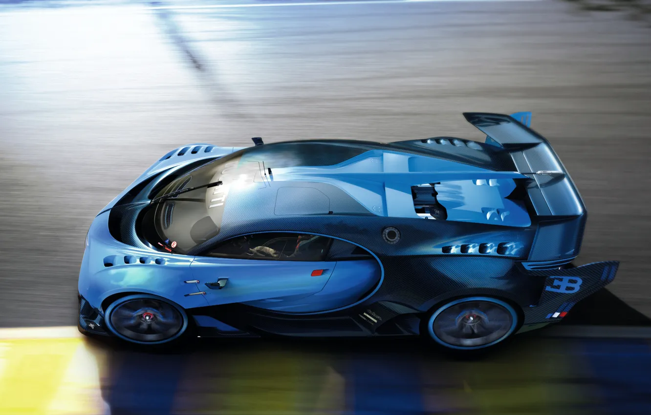 Photo wallpaper Bugatti, Vision, race, Gran Turismo, hypercar