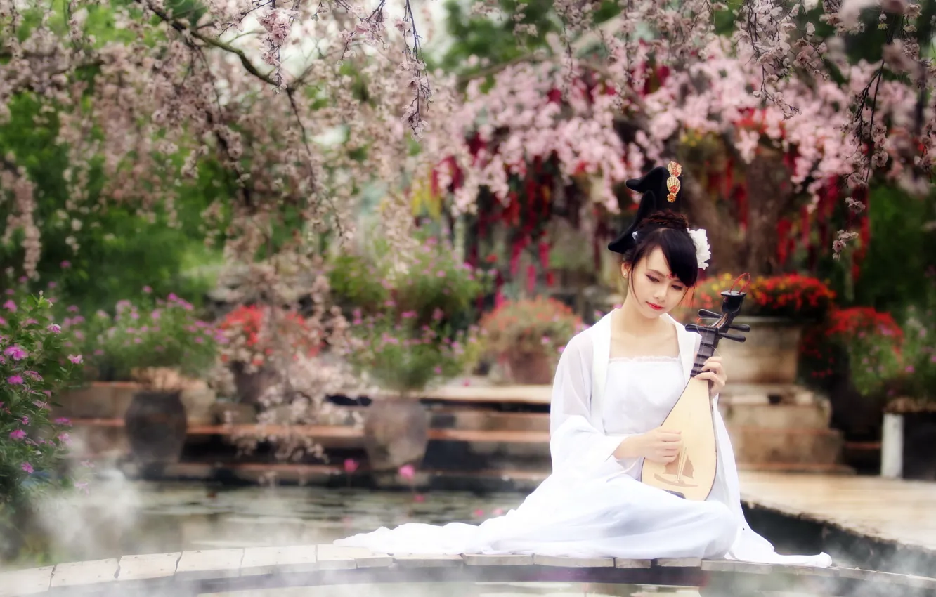 Photo wallpaper girl, music, tool