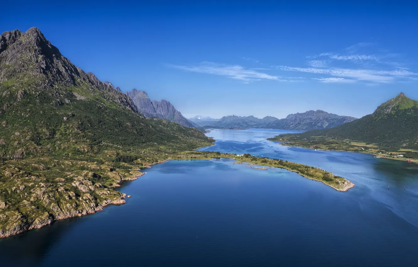 Photo wallpaper mountains, Norway, Lofoten