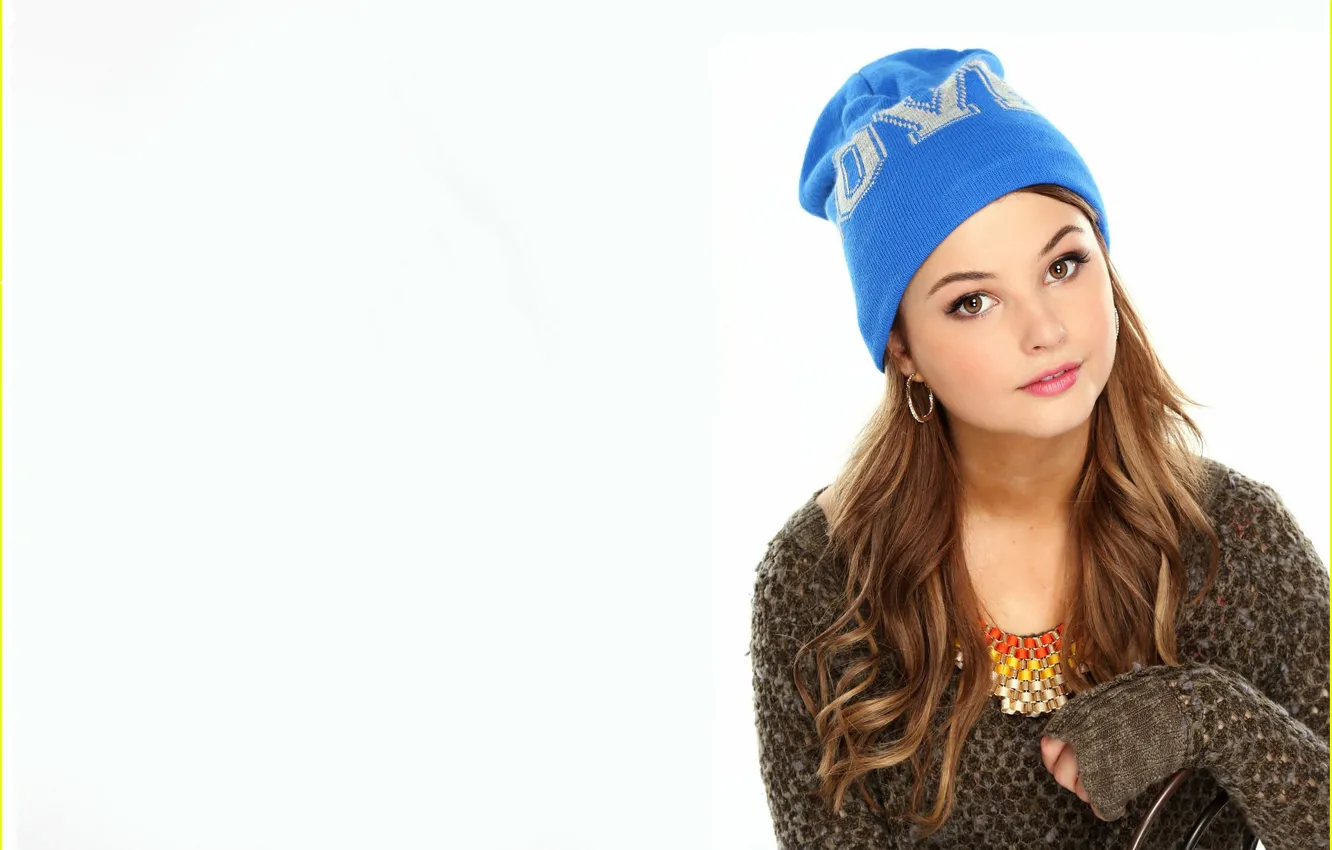 Photo wallpaper look, girl, face, sweetheart, hat, hair, earrings, actress